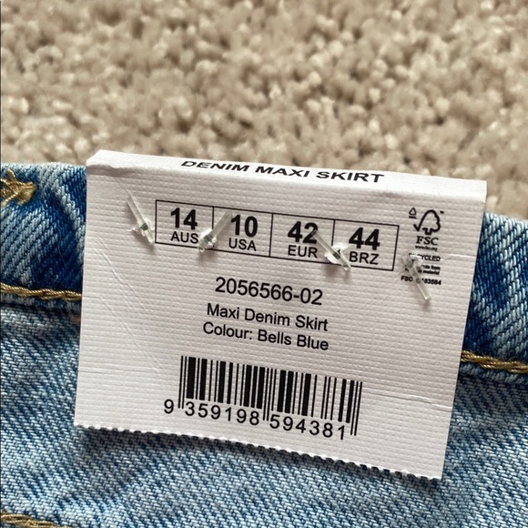 COTTON:ON Size 10 Denim Maxi Skirt - Picture 2 of 5